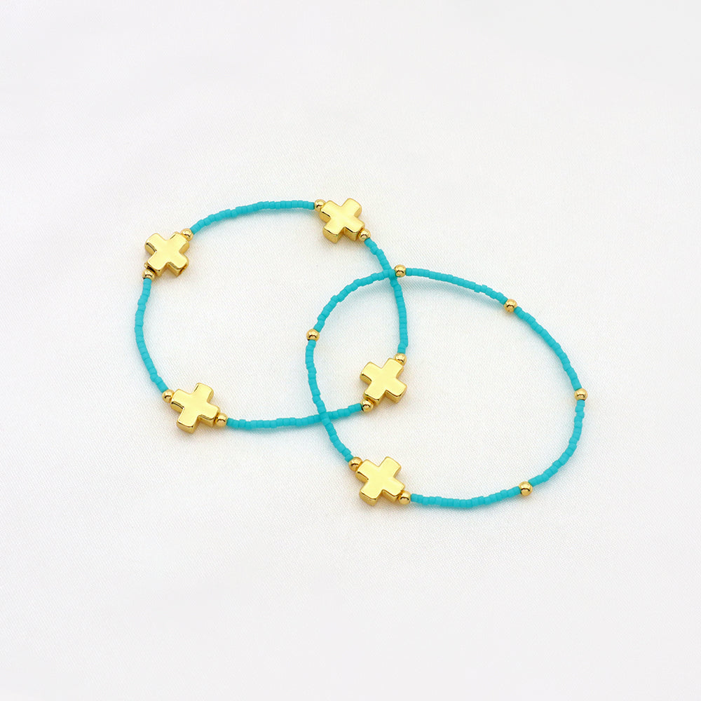 Handmade Customizable Miyuki Bracelet With Brass Charms Brass Bracelet