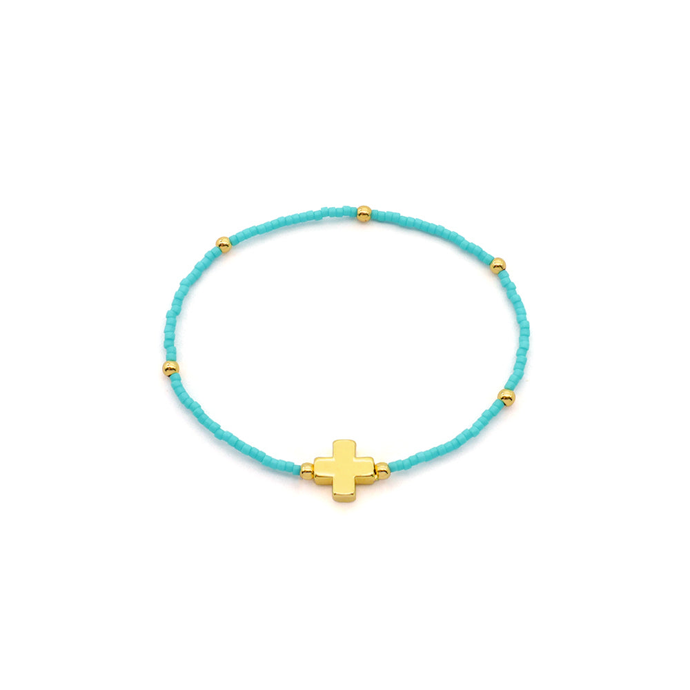 Handmade Customizable Miyuki Bracelet With Brass Charms Brass Bracelet