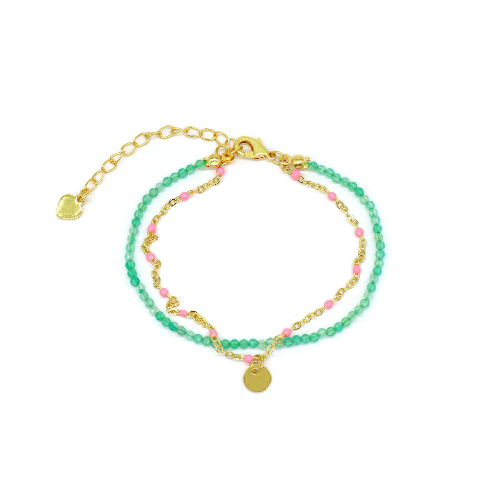 Handmade Customizable Natural Stone Double Layer Bracelet