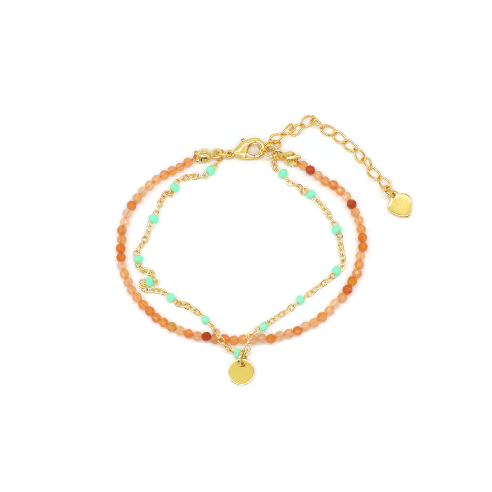 Handmade Custom Natural Stone Double Layer Bracelet