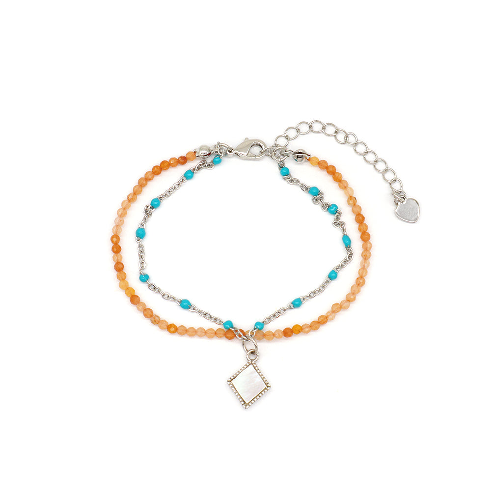 Handmade Custom Natural Stone Double Layer Bracelet