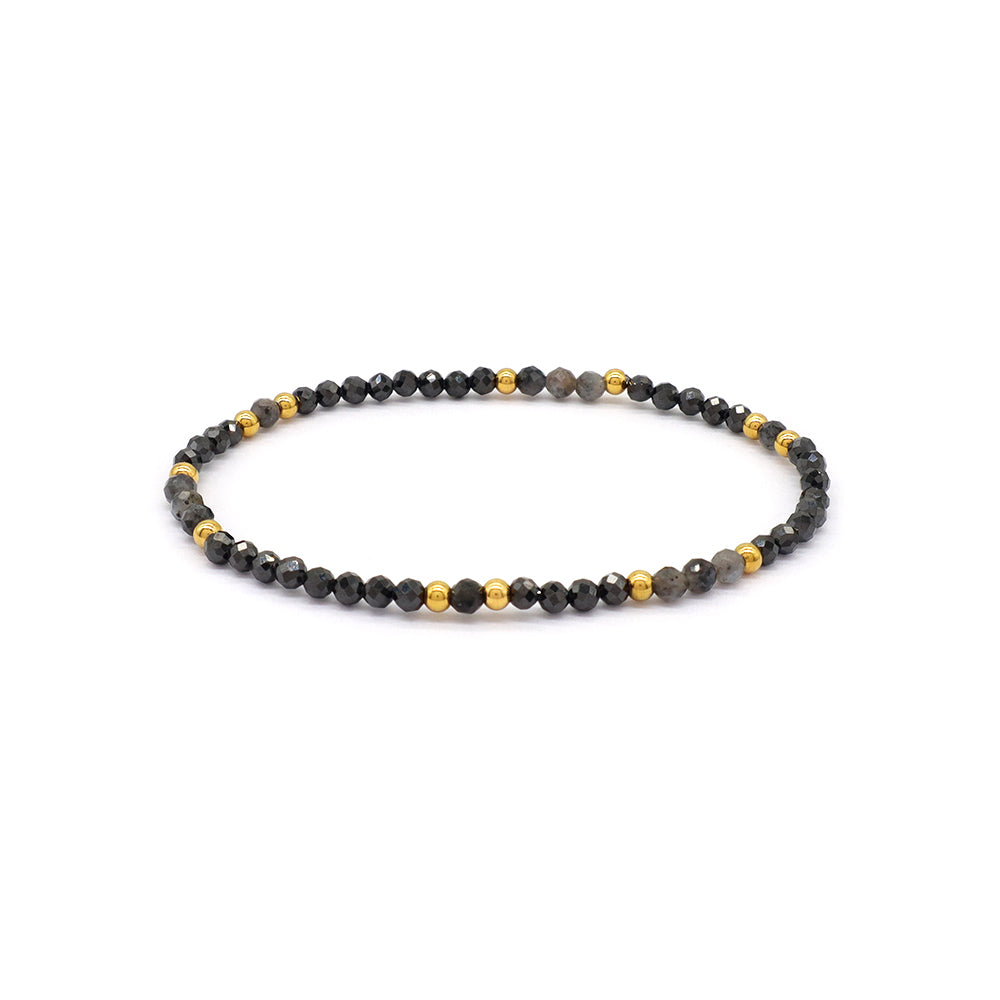 Handmade Customizable Stainless Steel Glass Crystal Beads Bracelet With Natural Stone