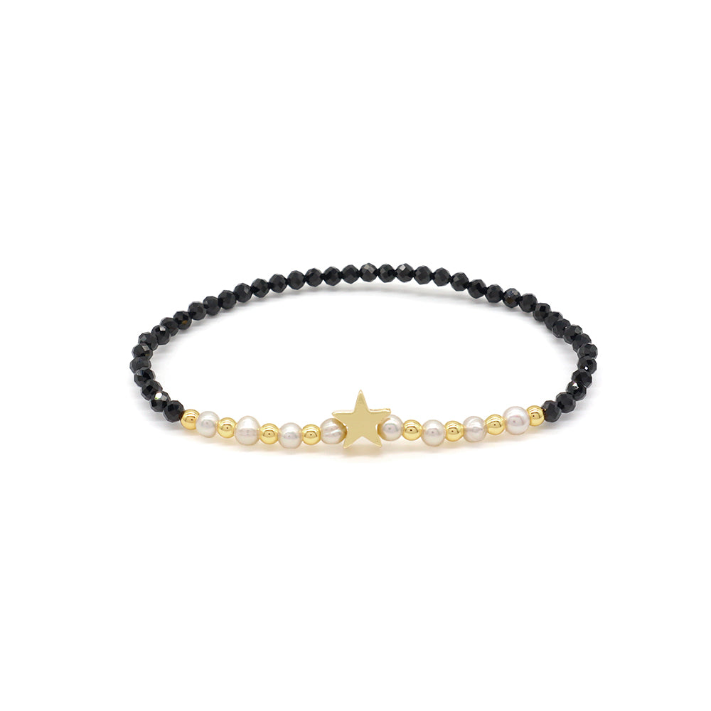 Handmade Customizable Natural Stone Beads Bracelet With Fresh Water Pearl