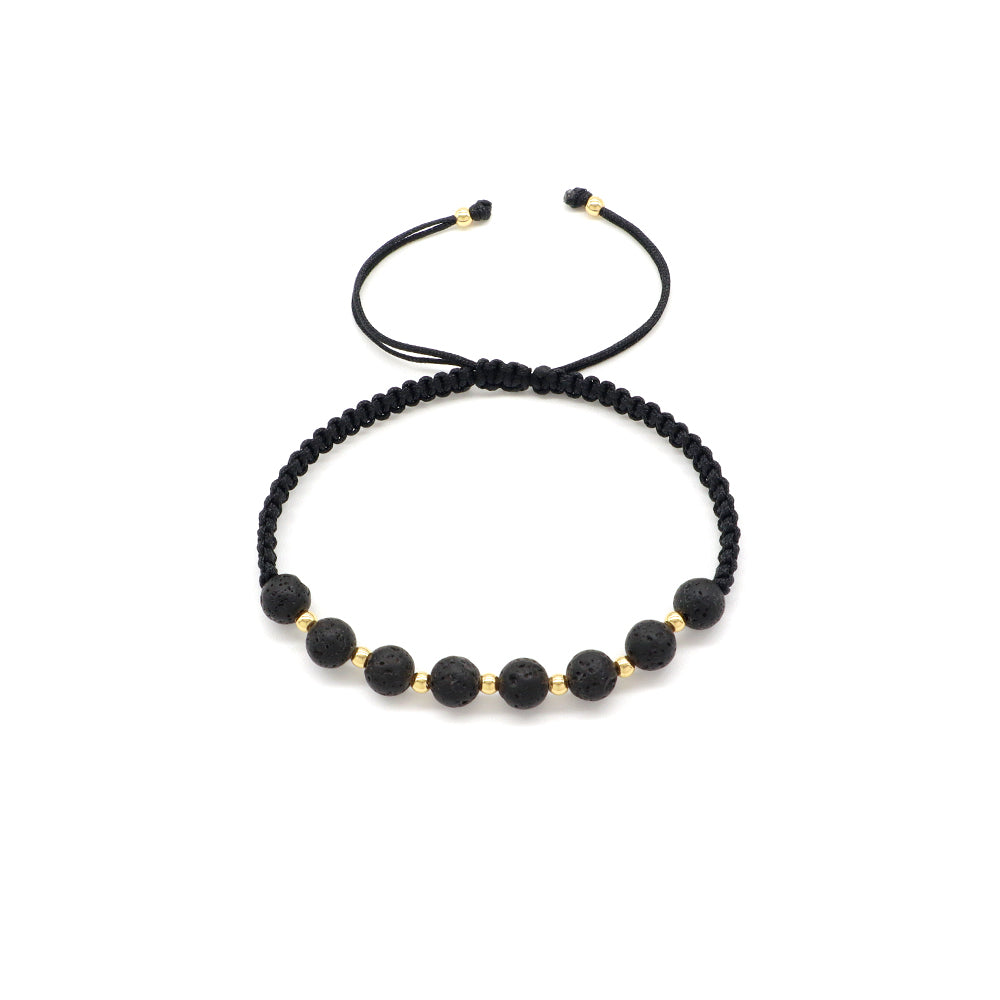 Handmade Customizable Natural Stone Beads Bracelet With Cotton Wire