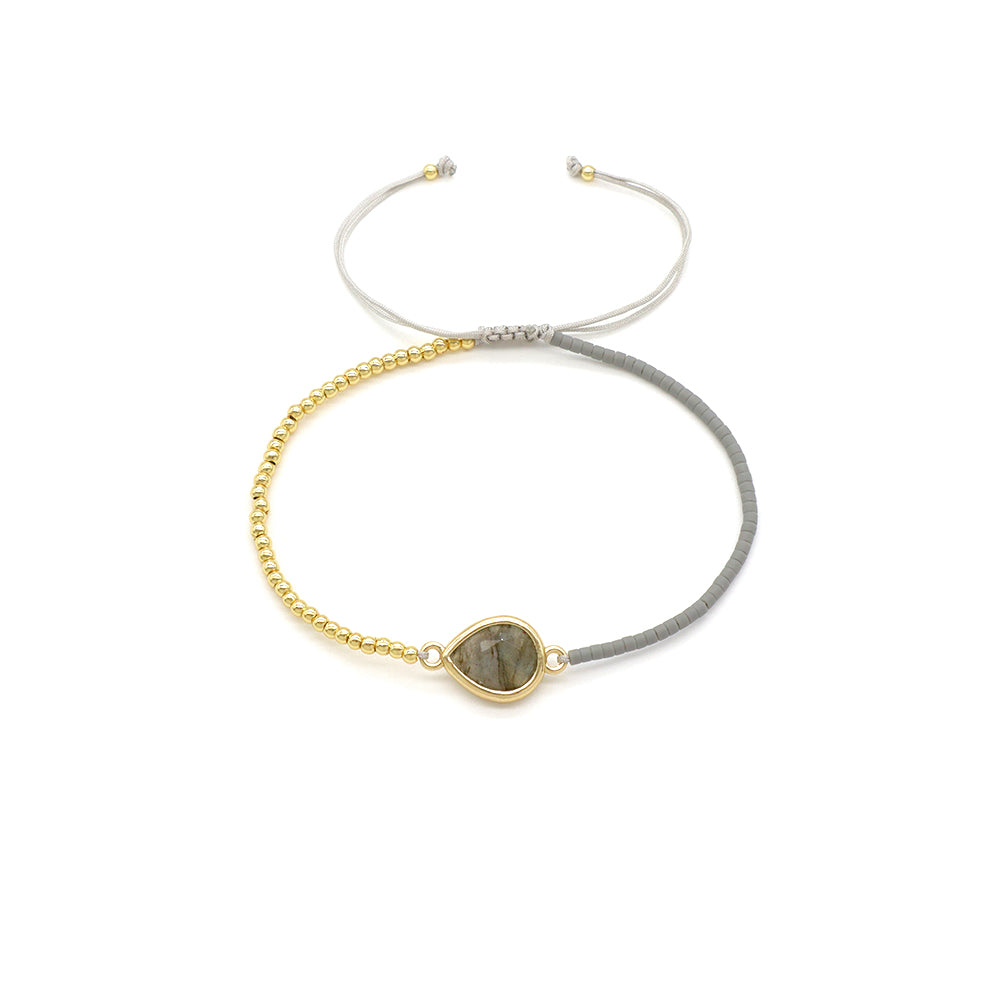 Handmade Customizable Miyuki Beads Bracelet With Nature Stone Charm