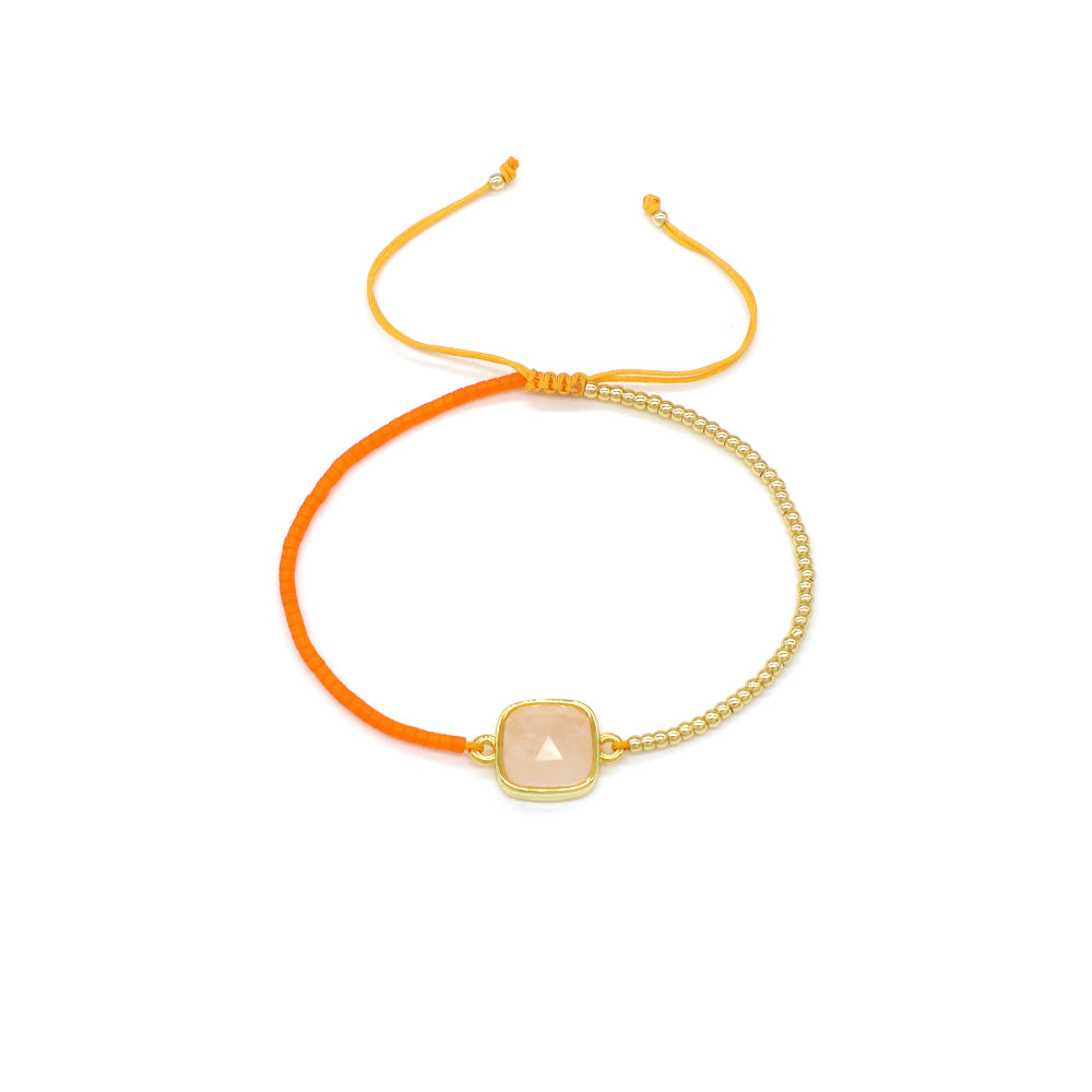 Handmade Customizable Miyuki Beads Bracelet With Nature Stone Charm