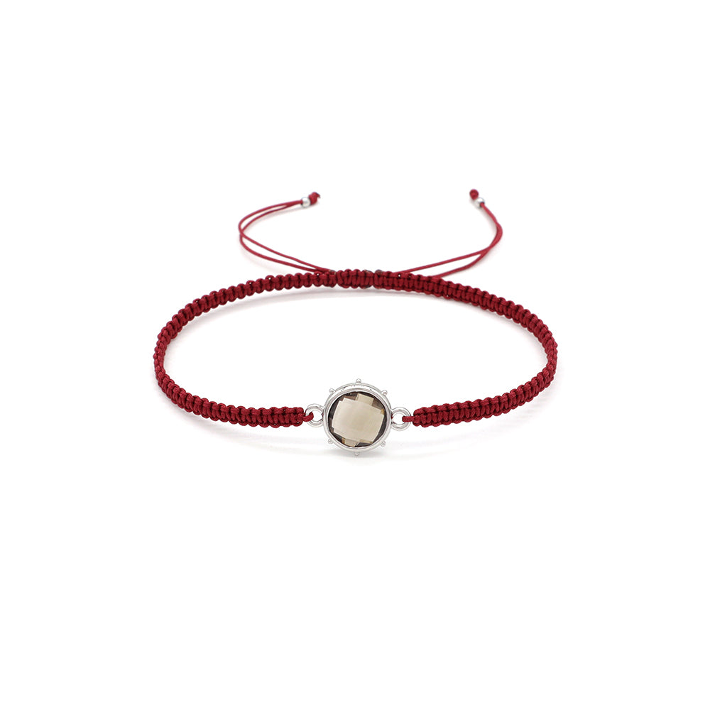 Handmade Customizable Natural Stone Charm Bracelet With Cotton Wire