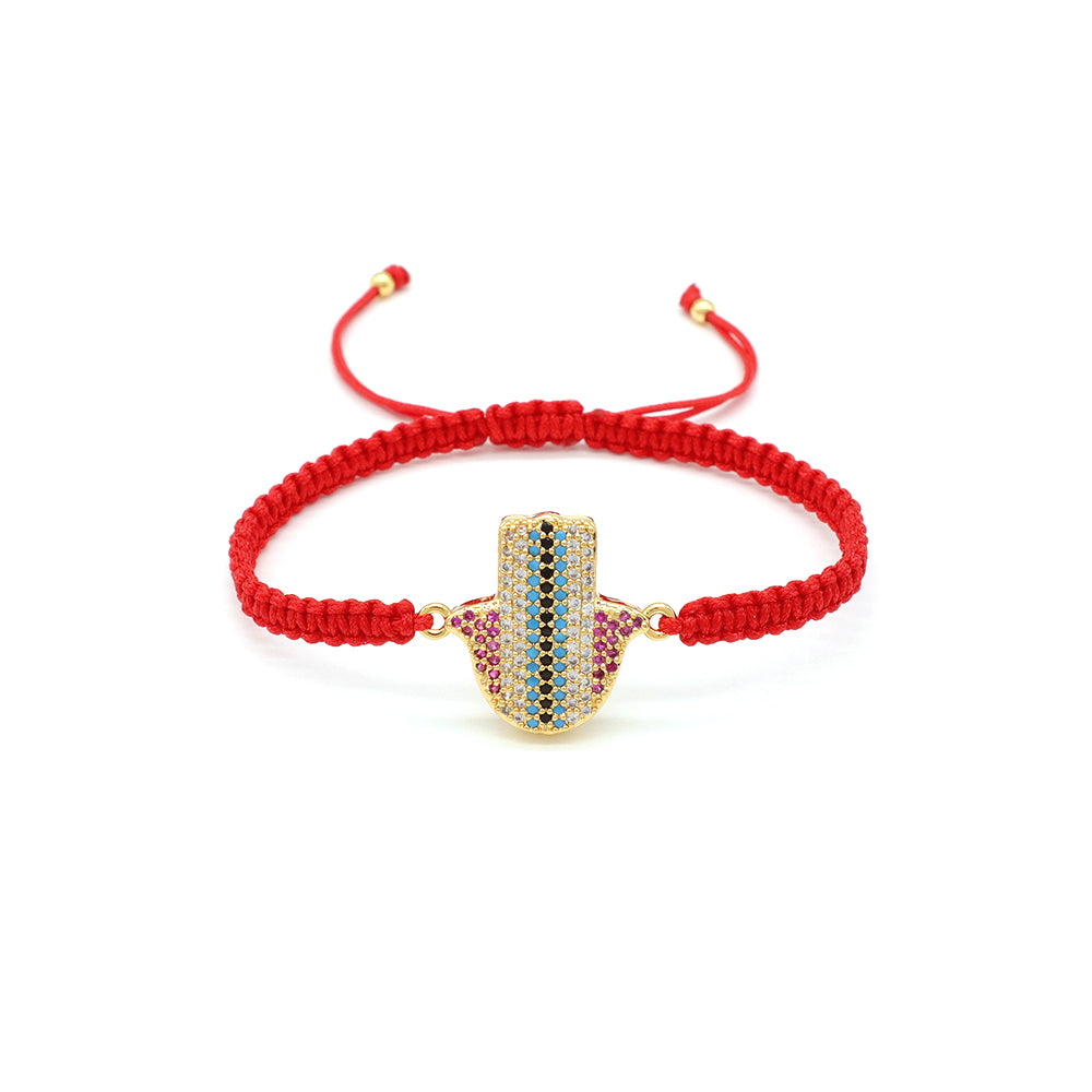 Handmade Customizable Brass Charm Bracelet With Cotton Wire