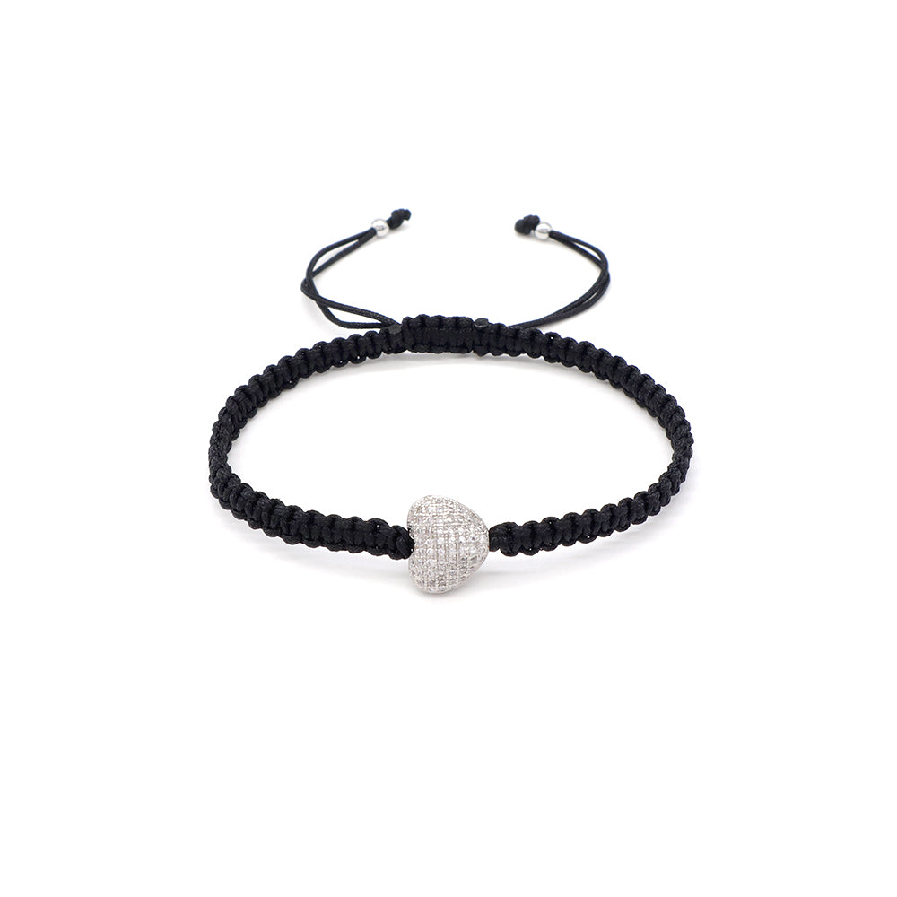 Handmade Customizable Brass Charm Bracelet With Cotton Wire