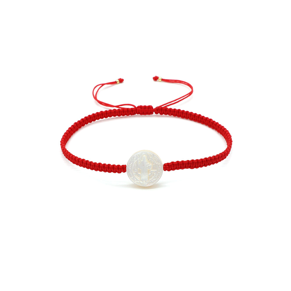 Handmade Customizable Shell Charm Bracelet With Cotton Wire