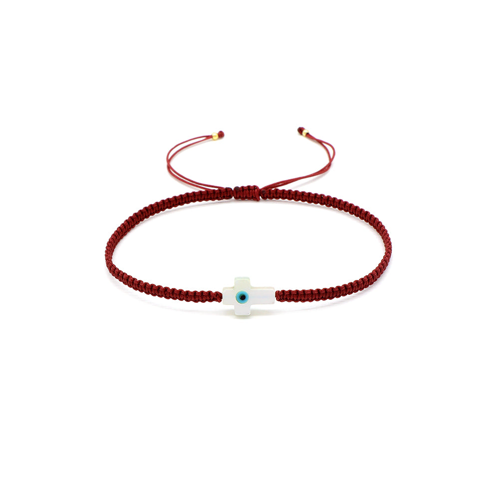 Handmade Customizable Shell Charm Bracelet With Cotton Wire