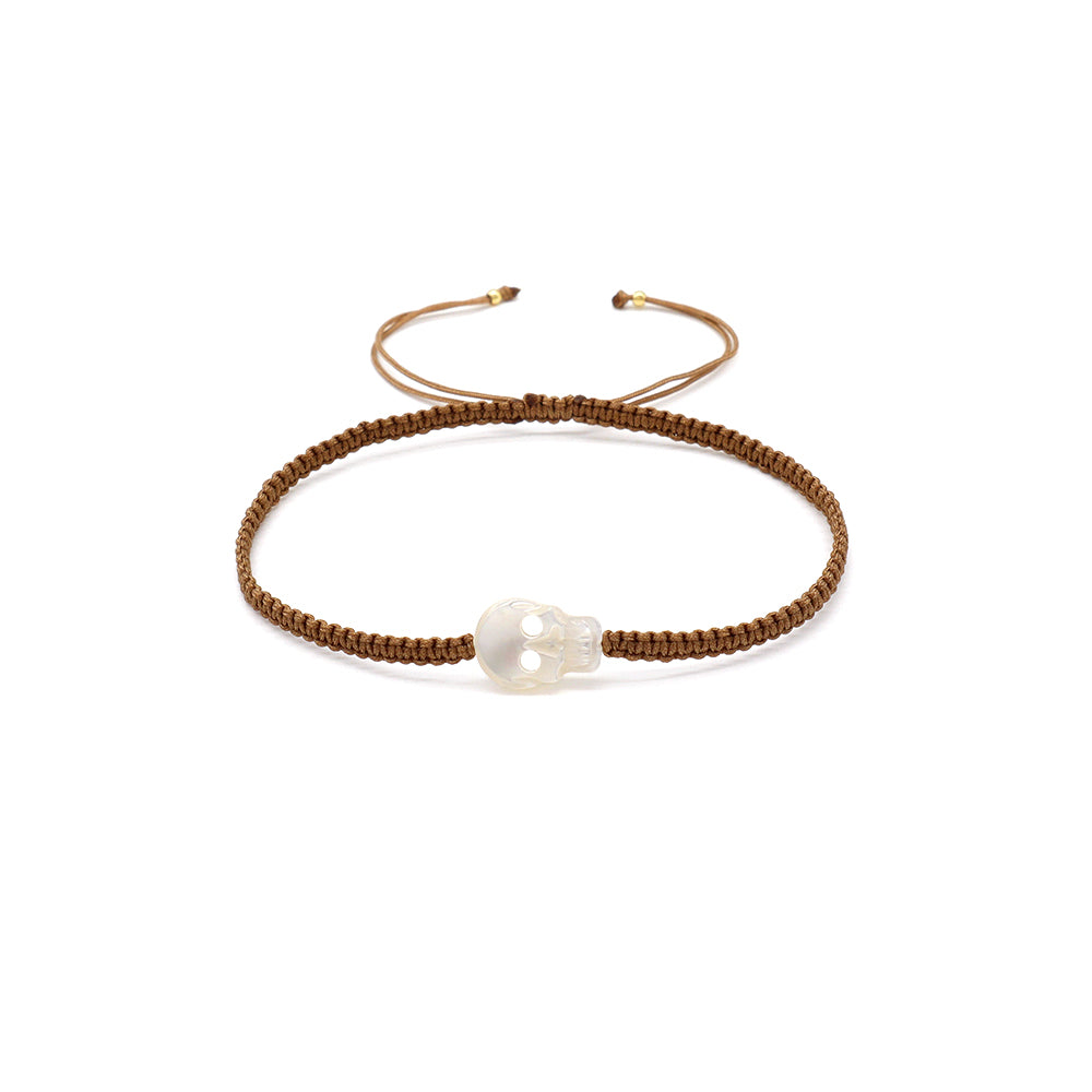 Handmade Customizable Shell Charm Bracelet With Cotton Wire