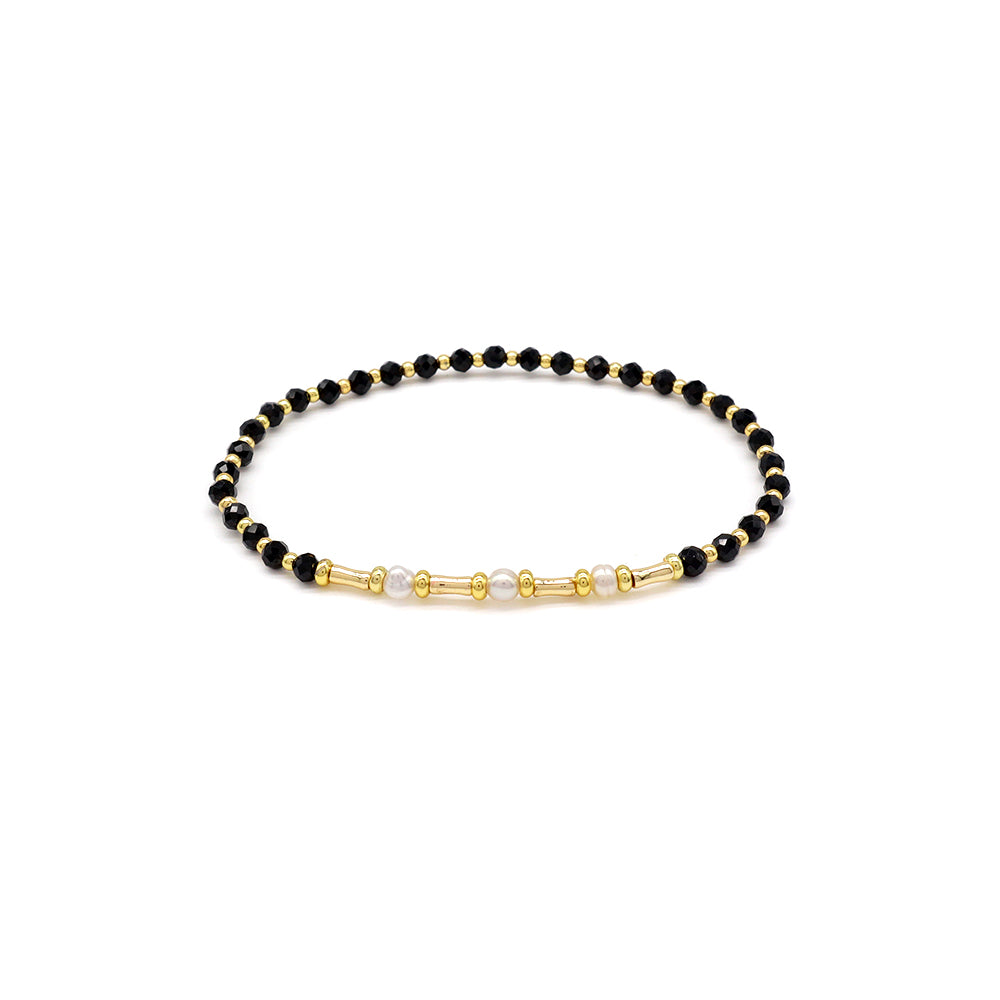 Handmade Customizable Natural Stone Bracelet With Fresh Water Pearl