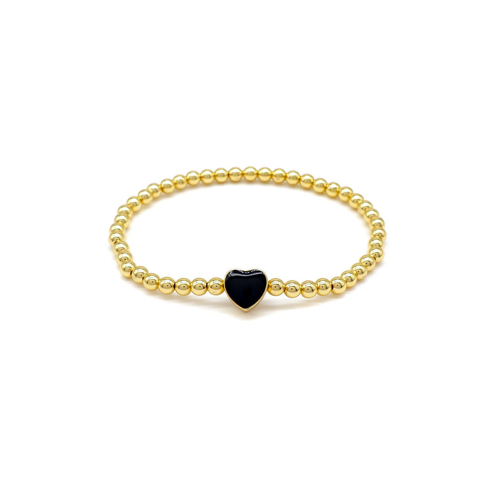 Handmade Customizable Brass Beads Bracelet With Enamel Charms