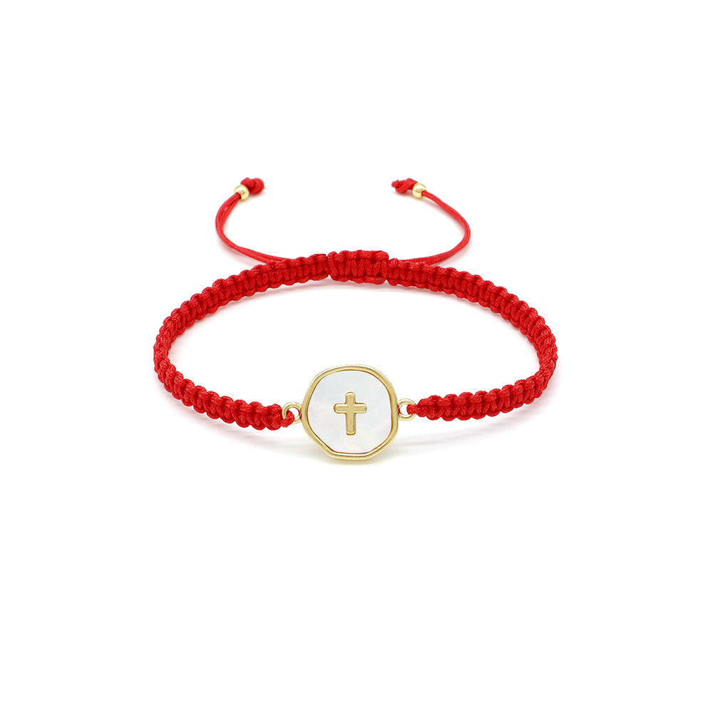 Handmade Customizable Shell Charm Bracelet With Cotton Wire