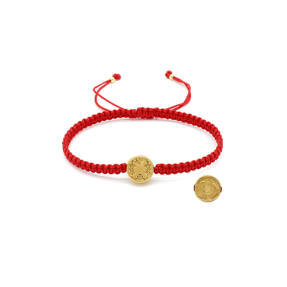 Handmade Customizable Stainless Steel Charm Bracelet With Cotton Wire