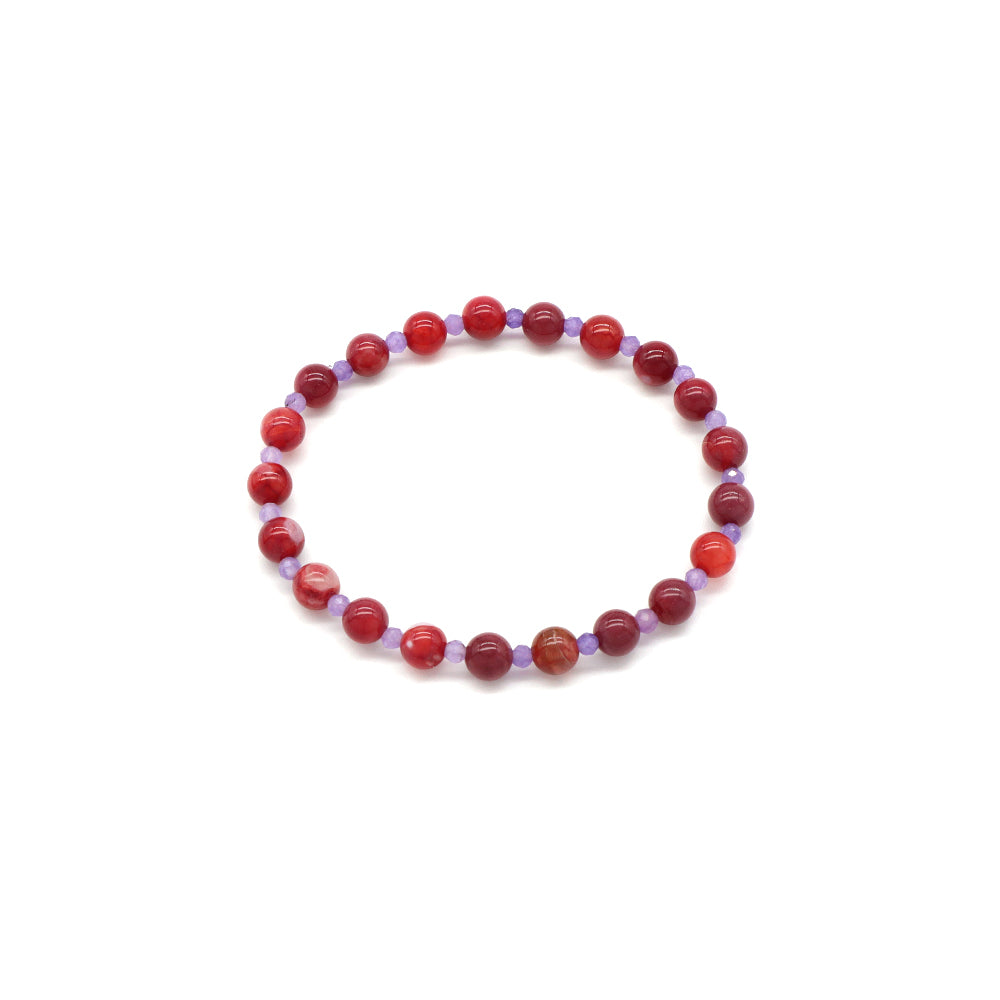 Handmade Customizable Natural Stone(3mm+6mm) Beads Bracelet