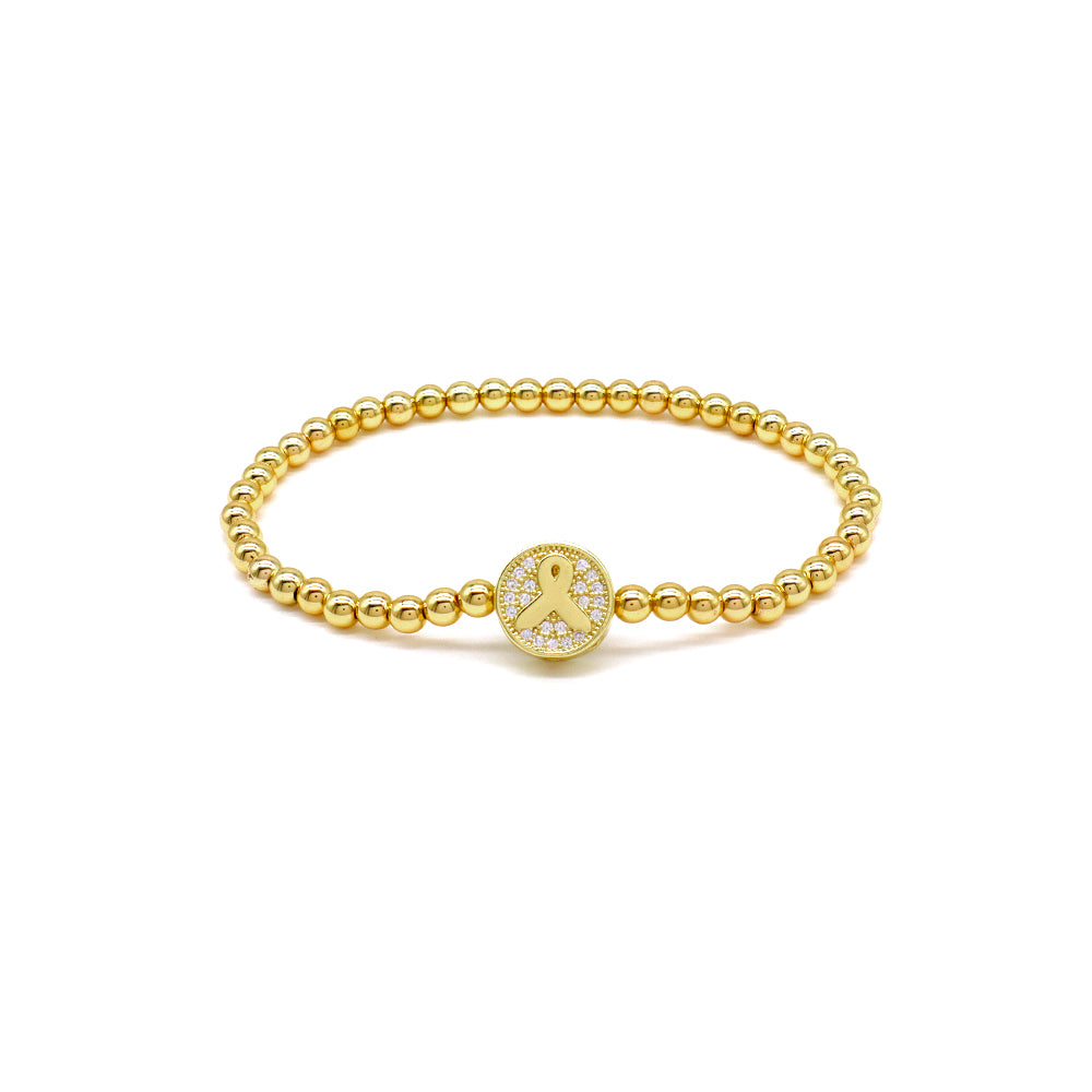Handmade Customizable Brass Beads Bracelet With Brass Charms