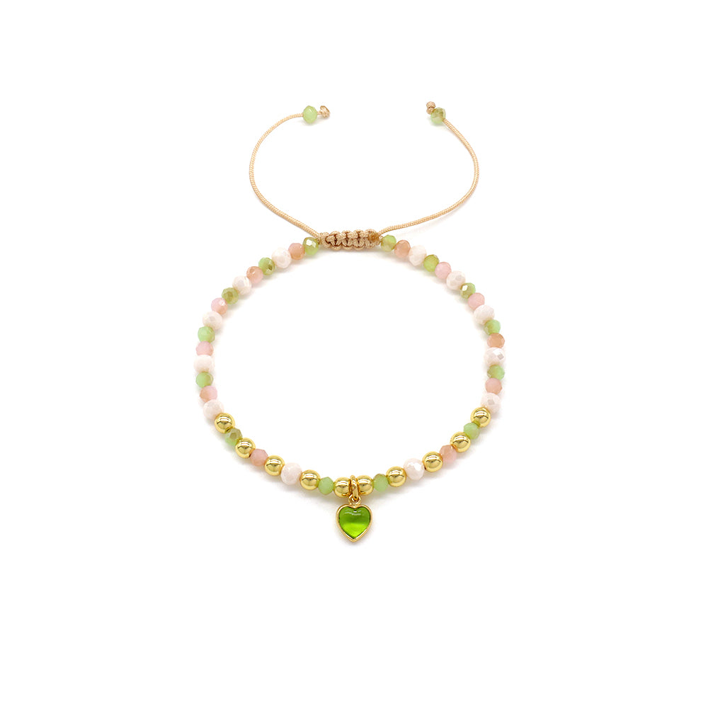 Handmade Customizable Glass Crystal Bracelet With Glass Crystal Charm