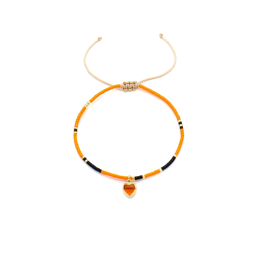 Handmade Customizable Miyuki Beads Bracelet With Glass Crystal Charm