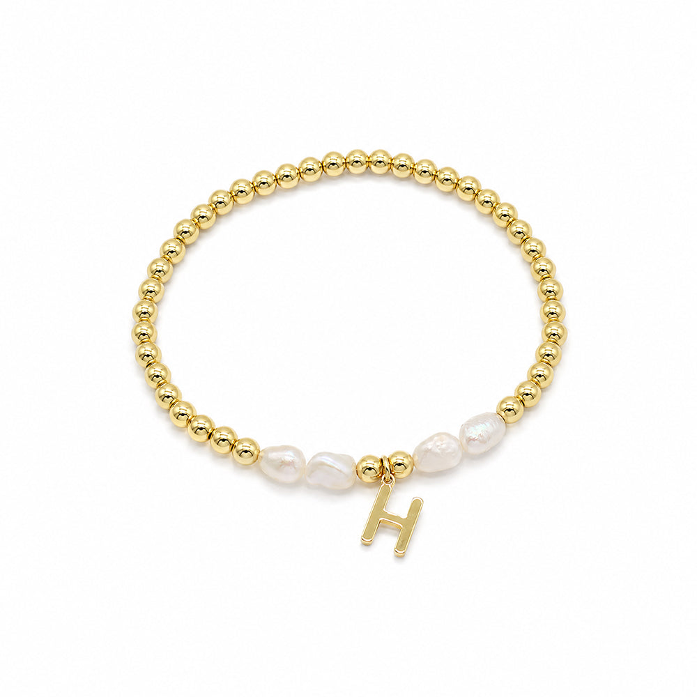Handmade Customizable Natural Stone Beads Bracelet With Fresh Water Pearl