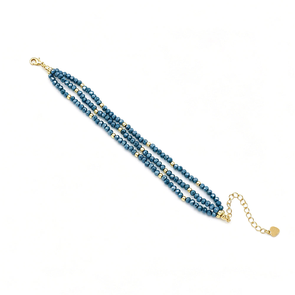 Handmade Customizable Three Layers Glass Crystal Beads Bracelet