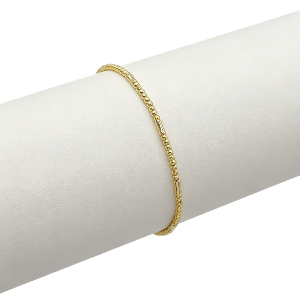 Handmade 2mm Brass Beads Tubular Beads Bracelet