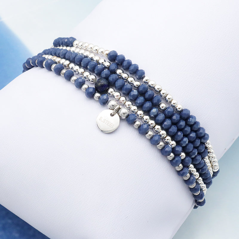 Good Quality Fashion Handmade Bracelet Femme Blue Glass Crystal Custom Charms Beaded Bracelets Jewelry