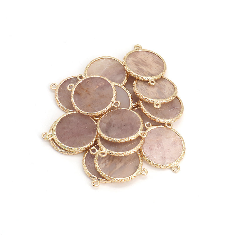 Hot Selling Various Healing Stone Gold Plated Charm Jewelry Wholesale Natural Stone Pendant Charm For Necklace Bracelet Making