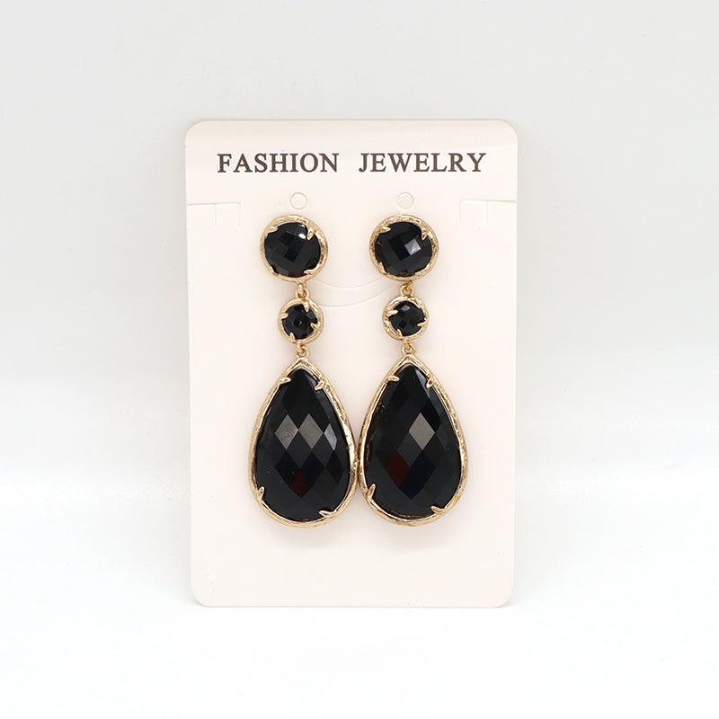 Unique Design Healing Stone Drop Earrings Stud Jewelry Women Gift Custom Colorful Gold Plated Dangle Natural Stone Earrings