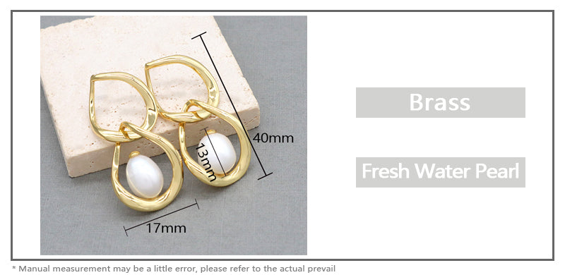 Wholesale Various Custom Factory Dangle Earrings Gift Jewelry Gold Plated Natural Fresh Water Pearl Hoop Earrings For Women