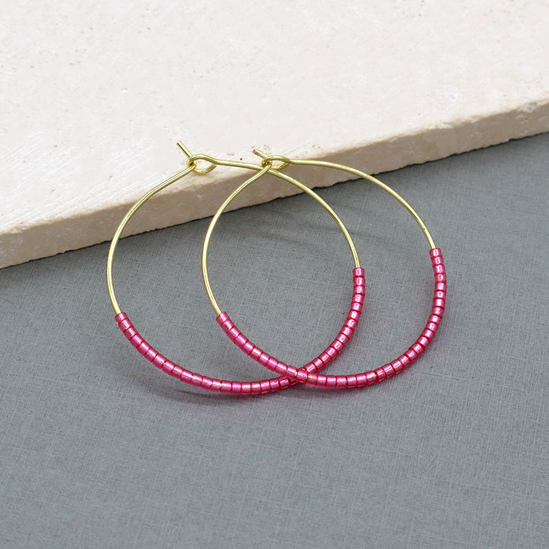 Handmade Wholesale Custom China Factory Hoop Earrings Women Gift Jewelry Gold Plated Miyuki Beads Earrings