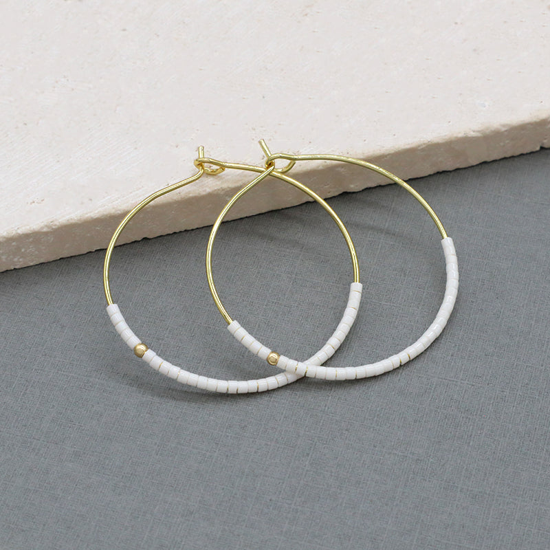 Various Corlor Handmade Wholesale Custom China Factory Hoop Earrings Jewelry Gold Plated Miyuki Beads Earrings For Women Gift