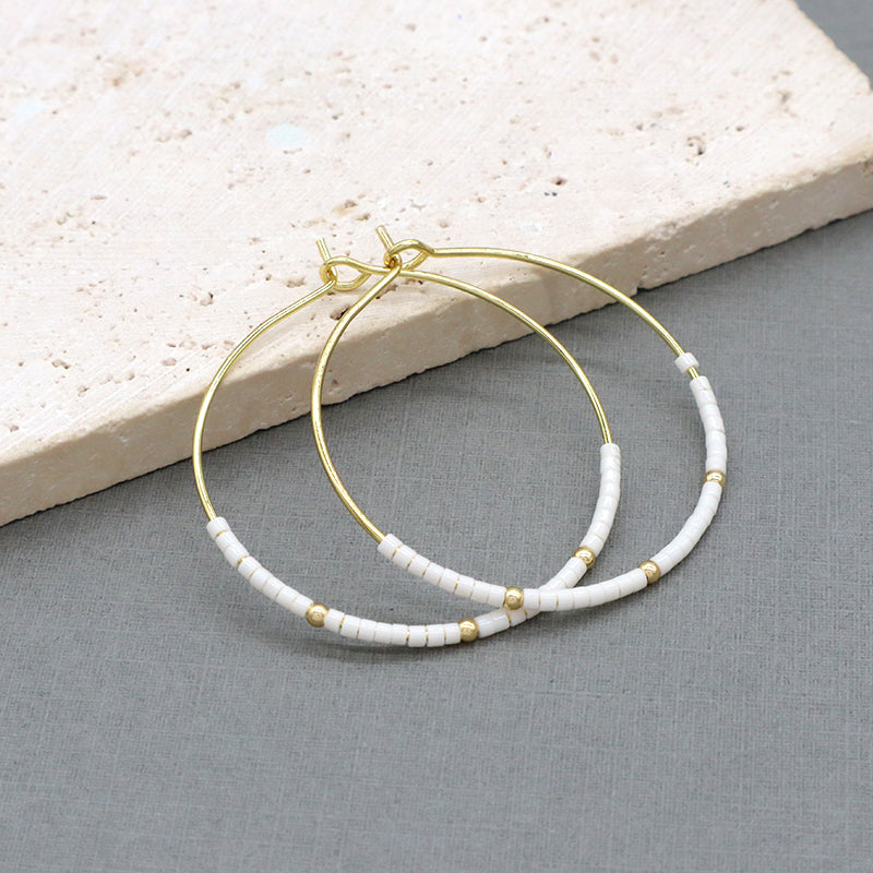 Handmade Wholesale Custom China Factory Hoop Earrings Women Gift Jewelry Gold Plated Miyuki Beads Earrings