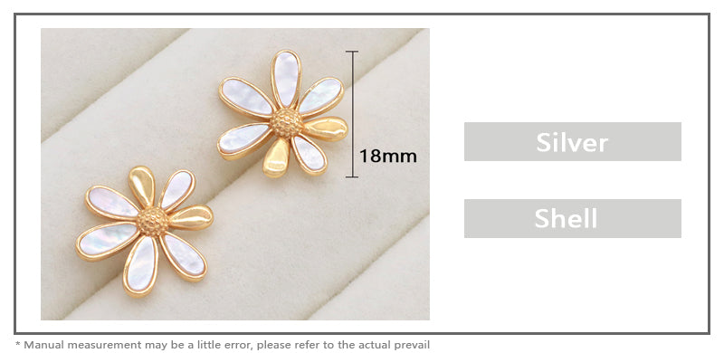 Custom Manufacture Fashion China Factory Women Jewelry Gift Earring Hoop Gold Plated 925 Silver Sterling Shell Flower Shaped Earrings