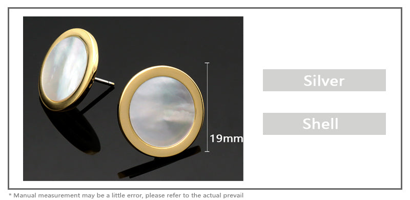 OEM Wholesale Customized Women Jewelry Gift Earring Hoop Gold Plated 925 Silver Sterling Round Shell Shaped Earrings