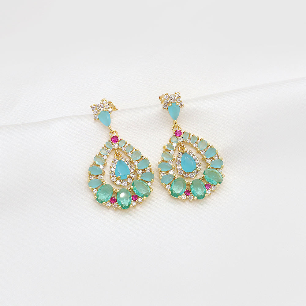 Wholesale Custom Dangle Earrings Stud Gold Plated Glass Crystal Hoop Earrings Jewelry