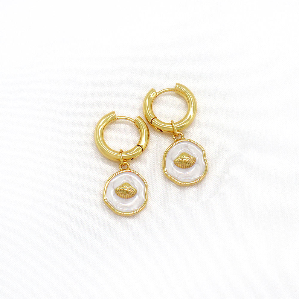 Custom Plated Gold Hoop Pendant Drop Dangle Earrings Jewelry