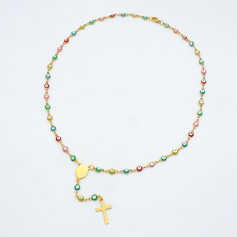 Handmade Custom stainless steel evil eye necklace