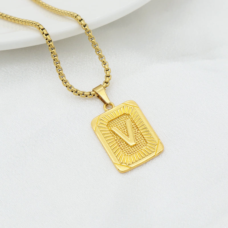 Handmade Custom Brass pendant with CZ necklace
