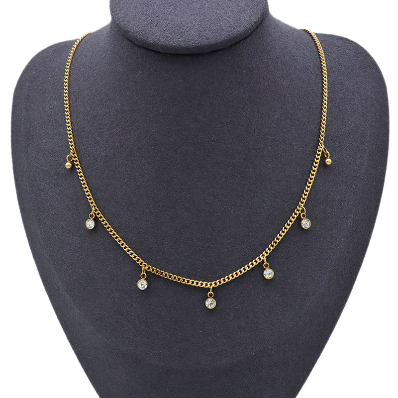 Handmade Custom 14K gold plated stainless steel bracelet with necklace