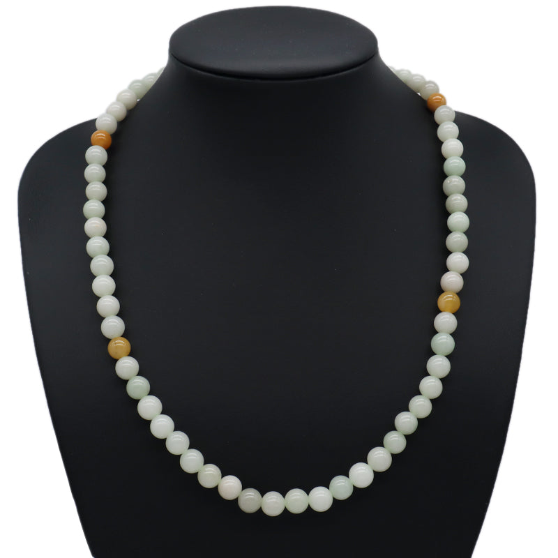 Handmade OEM Factory Customized Wholesale Women Gift Natural Stone Necklace Jewelry 8mm Round Natural Jade Beads Necklace