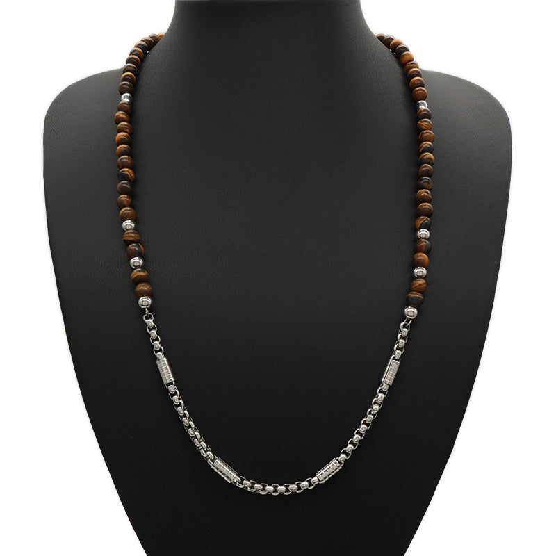 Fashion Design China Factory Newest Wholesale Custom Jewelry No Tarnish Stainless Steel Natural Stone Necklace For Men Women