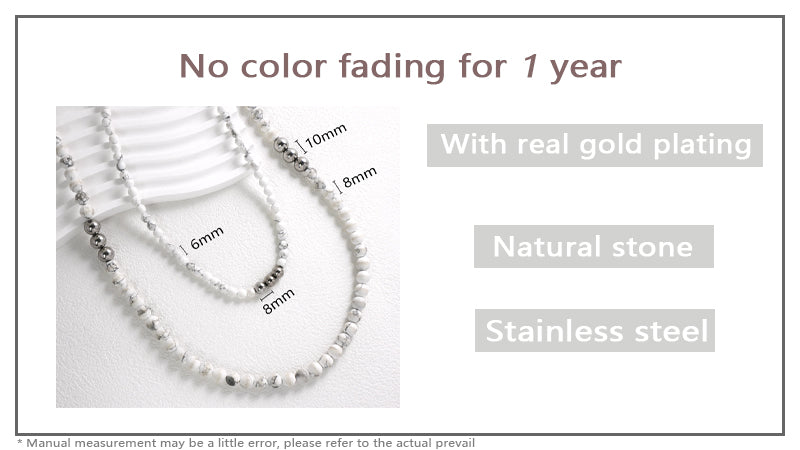 Manufacture China Factory Wholesale Fashion OEM Handmade Custom 6mm Howlite Natural Stone Beads Necklace For Men Women Jewelry