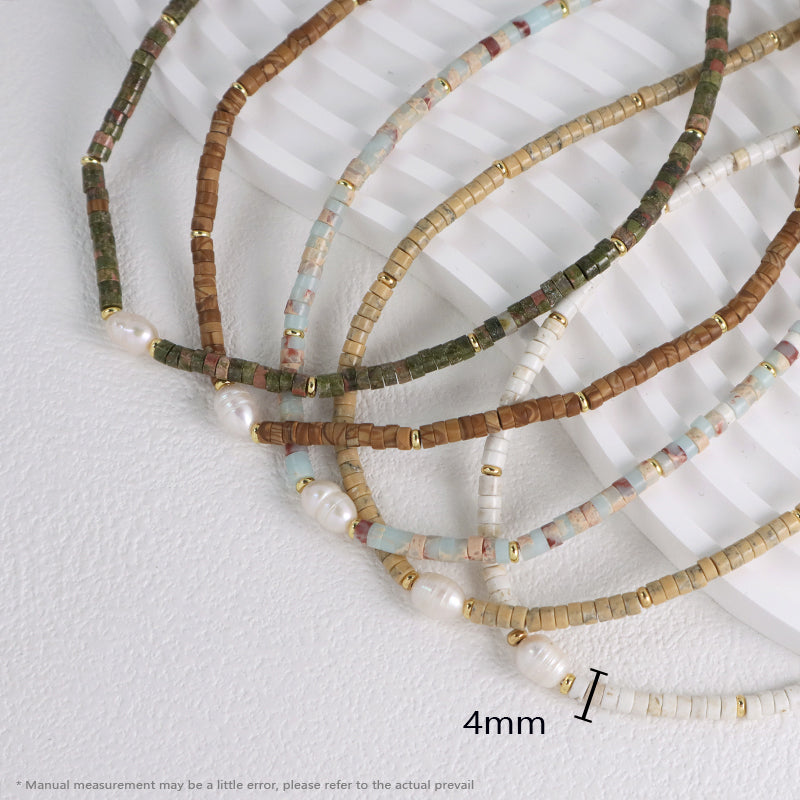 Custom OEM Wholesale Handmade Women Gift Gold Plated Brass Tail chain Fresh Water Baroque Pearl Natural Stone Beads Necklace