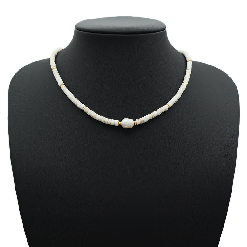 Custom OEM Wholesale Handmade Women Gift Gold Plated Brass Tail chain Fresh Water Baroque Pearl Natural Stone Beads Necklace