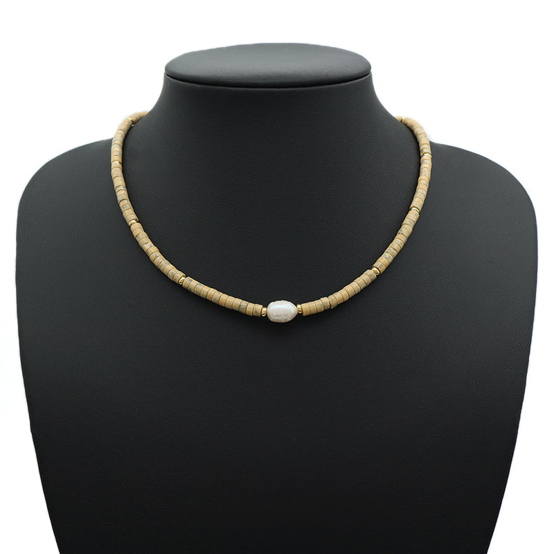 Custom OEM Wholesale Handmade Women Gift Gold Plated Brass Tail chain Fresh Water Baroque Pearl Natural Stone Beads Necklace