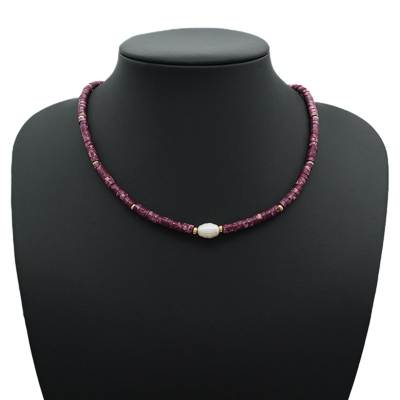 Custom OEM Wholesale Handmade Women Gift Gold Plated Brass Tail chain Fresh Water Baroque Pearl Natural Stone Beads Necklace