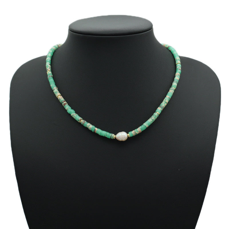 Custom OEM Wholesale Handmade Women Gift Gold Plated Brass Tail chain Fresh Water Baroque Pearl Natural Stone Beads Necklace
