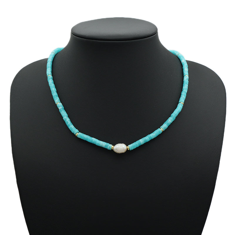 Custom OEM Wholesale Handmade Women Gift Gold Plated Brass Tail chain Fresh Water Baroque Pearl Natural Stone Beads Necklace